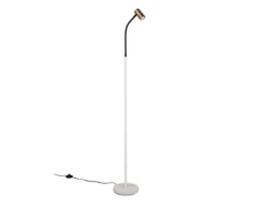 Schmale LED Stehlampe Coffee / Grau dimmbar, Spot flexibel, Höhe 133,5cm