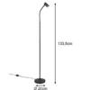 Schmale LED Stehlampe Schwarz dimmbar, flexibel einstellbarer Spot, Höhe 133,5cm