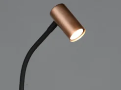 Schmale Stehlampe TARYN Coffee / Grau, flexibel einstellbarer Spot, Höhe 133,5cm