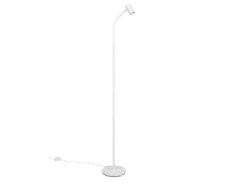 Schmale Stehlampe TARYN Weiß mit flexibel einstellbarem Spot, Höhe 133,5cm