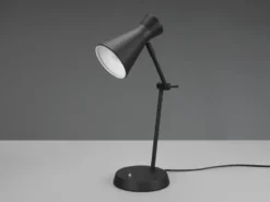 Schreibtischlampe ENZO Metallschirm in Schwarz Gelenkarm Höhe 50cm