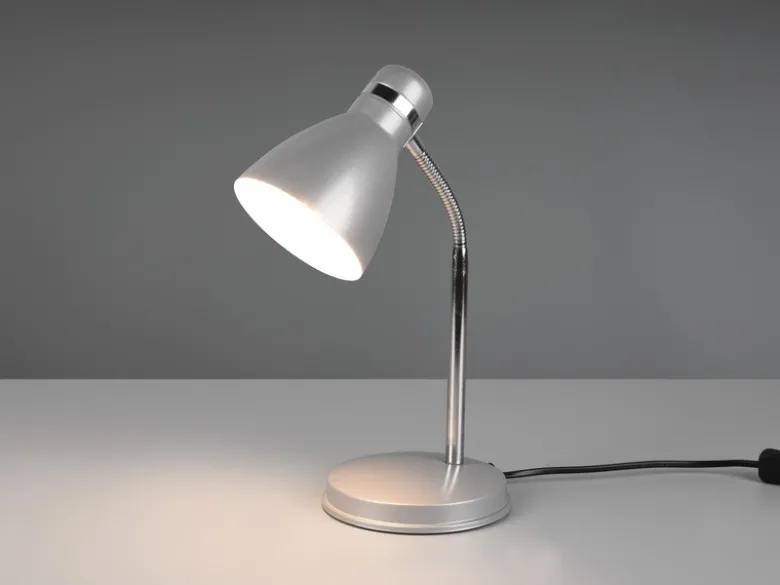 Schreibtischlampe HARVEY mit Flexarm und Metallschirm Grau, Höhe 33cm