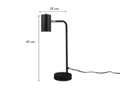 Schreibtischlampe MARLEY in Schwarz matt, Spot schwenkbar, Höhe 45cm