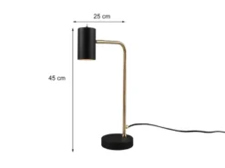Schreibtischlampe MARLEY in Messing / Schwarz matt, Spot schwenkbar, Höhe 45cm