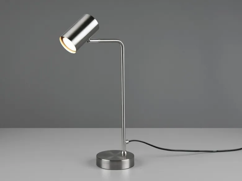 Schreibtischlampe MARLEY in Silber matt, Spot schwenkbar, Höhe 45cm
