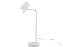 Schreibtischlampe MARLEY in Weiß matt, Spot schwenkbar, Höhe 45cm