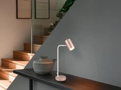 Schreibtischlampe MARLEY Metall Coffee / Weiß, Spot schwenkbar, Höhe 45cm