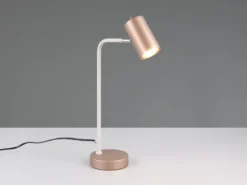 Schreibtischlampe MARLEY Metall Coffee / Weiß, Spot schwenkbar, Höhe 45cm