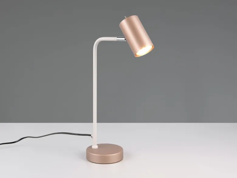 Schreibtischlampe MARLEY Metall Coffee / Weiß, Spot schwenkbar, Höhe 45cm