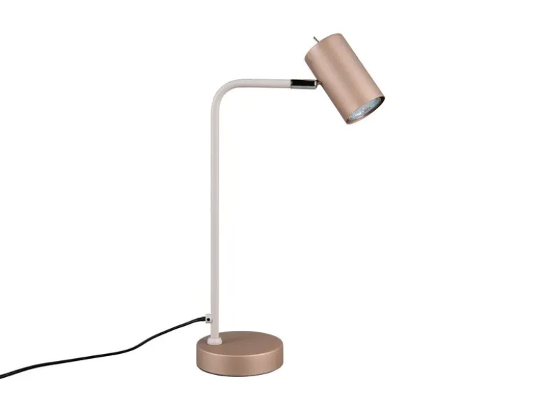 Schreibtischlampe MARLEY Metall Coffee / Weiß, Spot schwenkbar, Höhe 45cm