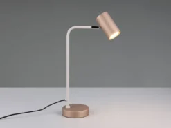 Schreibtischlampe MARLEY Metall Coffee / Weiß, Spot schwenkbar, Höhe 45cm