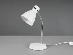 Schreibtischleuchte HARVEY flexibel, Chrom & Metallschirm Weiß, 33cm