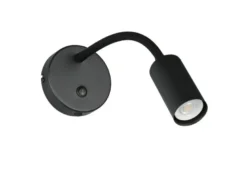 Schwanenhals Leselampe TARYN Schwarz mit Schalter, Breite 10cm