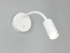 Schwanenhals Leselampe TARYN Weiß mit Schalter, Breite 10cm