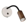 Schwanenhals Leselampe TARYN Coffee / Grau mit Schalter, Breite 10cm
