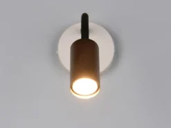 Schwanenhals Leselampe TARYN Coffee / Grau mit Schalter, Breite 10cm