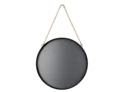 Schwarze Metallspiegel Ø40cm rund - 2er SET Wandspiegel zum Aufhängen
