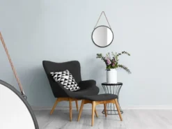 Schwarzer Metallspiegel TAIRA Ø40cm Wandspiegel zum Aufhängen