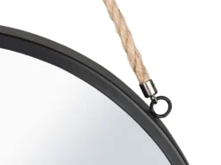 Schwarzer Metallspiegel TAIRA Ø40cm Wandspiegel zum Aufhängen