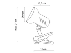 Schwenkbare Klemmleuchte / Klammerleuchte Weiß mit LED Leuchtmittel