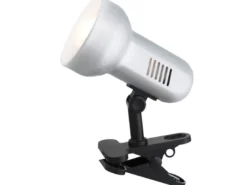 Schwenkbare Klemmleuchte / Klammerleuchte Silber mit LED Leuchtmittel