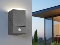 Schwenkbare LED Außenwandleuchte AVON mit Bewegungsmelder, H: 16cm