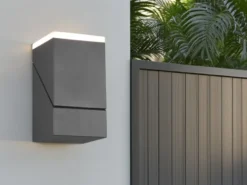 Schwenkbare LED Außenwandleuchten - 2er Set, Höhe 16cm, Anthrazit