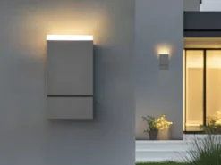 Schwenkbare LED Außenwandleuchten - 2er Set, Höhe 16cm, Anthrazit