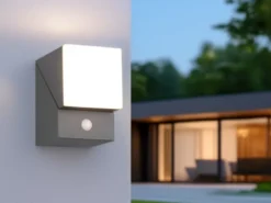 Schwenkbare LED Außenwandleuchten - 2er Set mit Bewegungsmelder, H: 16cm