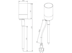 Schwenkbarer LED Gartenstrahler mit Erdspieß & 2 Meter Anschlusskabel Ø 5cm