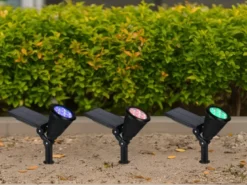 Schwenkbarer Solar Deko Gartenstrahler FESTIVAL mit RGB Farbwechsel, H: 36cm