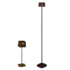 SET Akku Stehlampe 120cm & Tischleuchte 36cm für Outdoor kabellos Rostoptik