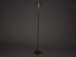 SET Akku Stehlampe 120cm & Tischleuchte 36cm für Outdoor kabellos Rostoptik