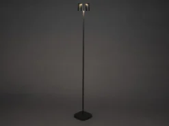 SET Akku Stehlampe 120cm & Tischleuchte 36cm für Outdoor kabellos Schwarz