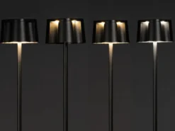 SET Akku Stehlampe 120cm & Tischleuchte 36cm für Outdoor kabellos Schwarz