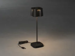 SET Akku Stehlampe 120cm & Tischleuchte 36cm für Outdoor kabellos Schwarz
