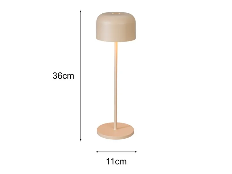 SET Akku Tischleuchten per USB aufladbar, Beige Höhe 20cm & 36cm