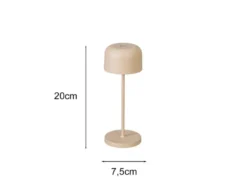 SET Akku Tischleuchten per USB aufladbar, Beige Höhe 20cm & 36cm