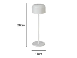 SET Akku Tischleuchten per USB aufladbar, Weiß Höhe 20cm & 36cm
