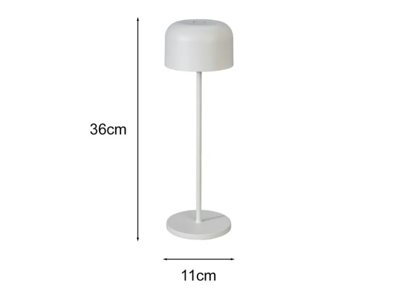 SET Akku Tischleuchten per USB aufladbar, Weiß Höhe 20cm & 36cm
