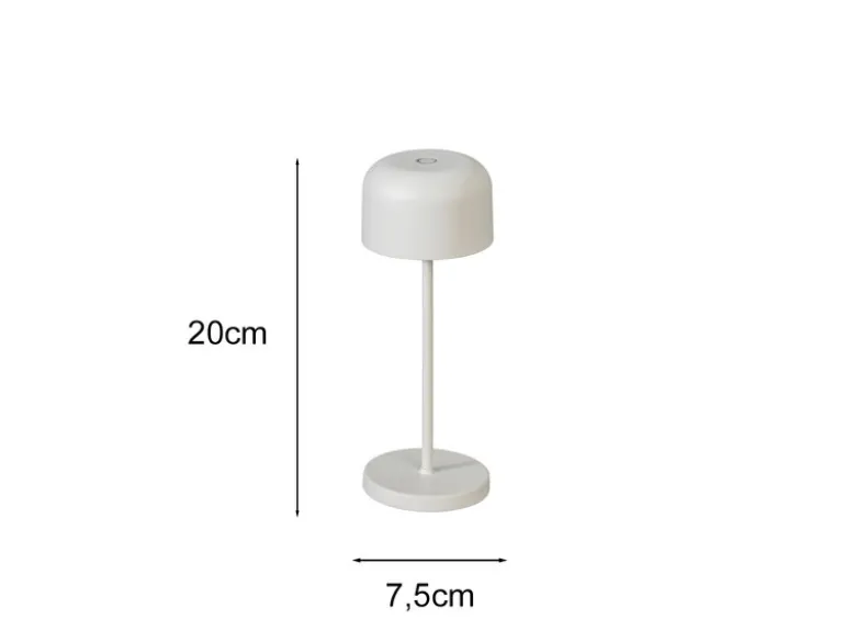SET Akku Tischleuchten per USB aufladbar, Weiß Höhe 20cm & 36cm