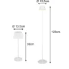 SET: Kleine Akku Stehlampe 123cm & Tischlampe 39cm für Outdoor kabellos Weiß