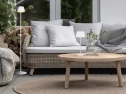 SET: Kleine Akku Stehlampe 123cm & Tischlampe 39cm für Outdoor kabellos Weiß