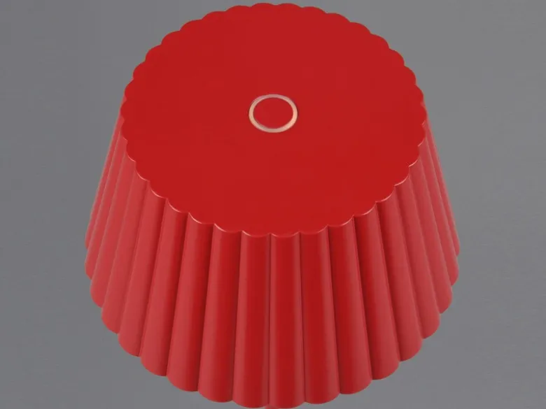 SET: Kleine Akku Stehlampe 123cm & Tischlampe 39cm für Outdoor kabellos Rot