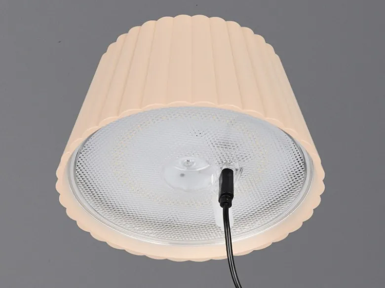 SET: Kleine Akku Stehlampe 123cm & Tischlampe 39cm für Outdoor kabellos Beige
