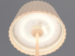 SET: Kleine Akku Stehlampe 123cm & Tischlampe 39cm für Outdoor kabellos Beige
