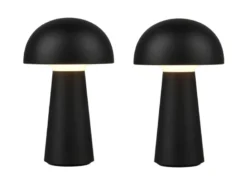 SET Outdoor Akku LED Tischleuchten Touch Dimmer, Schwarz Höhe 21cm