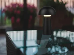 SET Outdoor Akku LED Tischleuchten Touch Dimmer, Schwarz Höhe 21cm