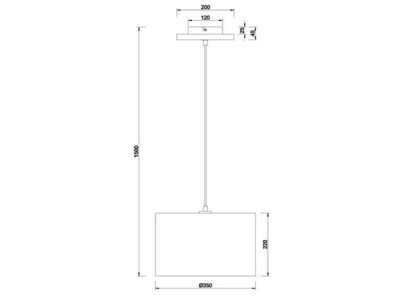 Skandinavische LED Pendelleuchte mit beigem Stoffschirm und Naturholz, Ø 35cm