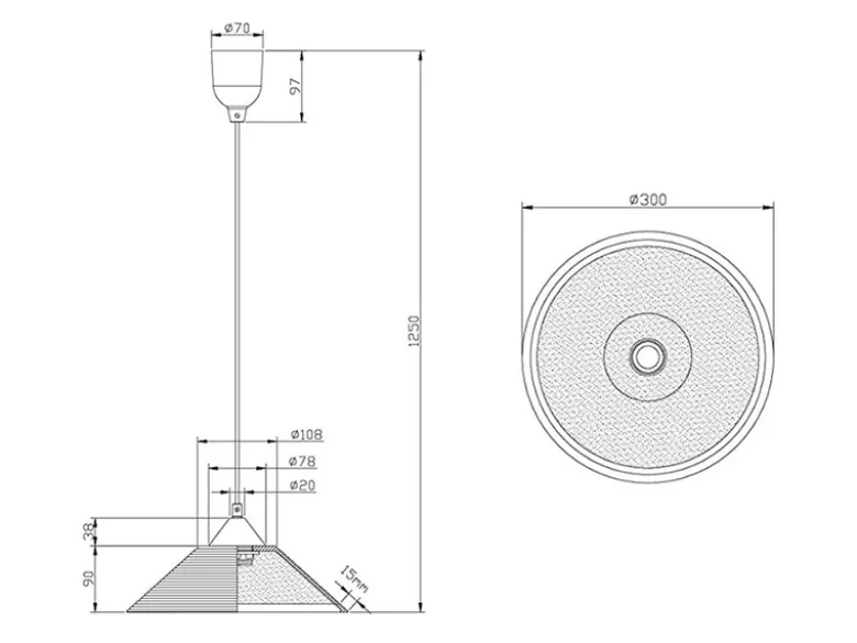 Skandinavische LED Pendelleuchte mit Glas Lampenschirm, Ø 30cm